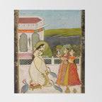 The Vilaval Ragini, c. 1780 Unknown artist Indian Miniature Painting  Throw Blanket Gallery Image 2
