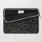 Two-Tone Painted Smudge Dots Pattern in Black and Almond Cream Laptop Sleeve Gallery Image 2