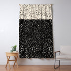 Two-Tone Painted Smudge Dots Pattern in Black and Almond Cream Window Curtain Gallery Image 5
