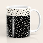 Two-Tone Painted Smudge Dots Pattern in Black and Almond Cream Coffee Mug Gallery Image 1