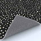 Two-Tone Painted Smudge Dots Pattern in Black and Almond Cream Rug Gallery Image 4