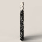 Two-Tone Painted Smudge Dots Pattern in Black and Almond Cream iPhone Case Gallery Image 2