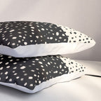 Two-Tone Painted Smudge Dots Pattern in Black and Almond Cream Pillow Sham Gallery Image 3