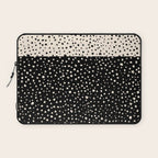 Two-Tone Painted Smudge Dots Pattern in Black and Almond Cream Laptop Sleeve Gallery Image 1