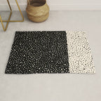 Two-Tone Painted Smudge Dots Pattern in Black and Almond Cream Rug Gallery Image 1