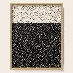 Two-Tone Painted Smudge Dots Pattern in Black and Almond Cream Serving Tray Gallery Image 1