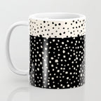 Two-Tone Painted Smudge Dots Pattern in Black and Almond Cream Coffee Mug Gallery Image 3