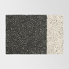 Two-Tone Painted Smudge Dots Pattern in Black and Almond Cream Rug Gallery Image 2