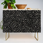 Two-Tone Painted Smudge Dots Pattern in Black and Almond Cream Credenza Gallery Image 1