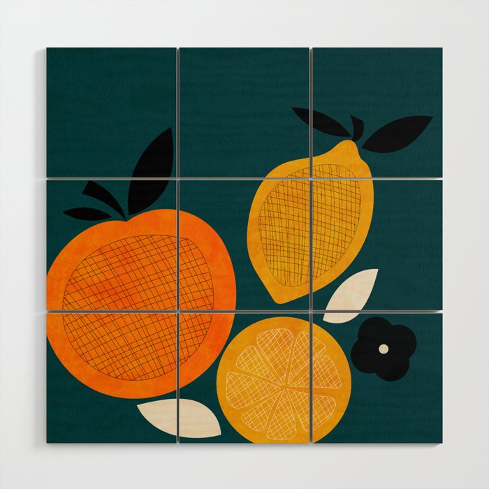 Retro Fruits minimal 2 Wood Wall Art Gallery Image 1