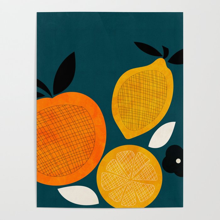 Retro Fruits minimal 2 Poster Gallery Image 1