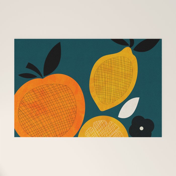 Retro Fruits minimal 2 Welcome Mat Gallery Image 1
