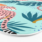 Cheetahs In The Grapefruit Grove, Tropical Jungle bohemian Wildlife, Tiger Wild Cat Nature Forest Bath Mat Gallery Image 3