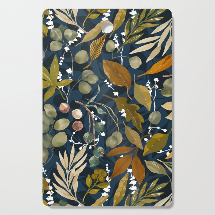 Fall leafy nature dark A Cutting Board Gallery Image 1
