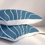 Geometric Lines in night Blue 16 (Rainbow Abstract) Pillow Sham Gallery Image 3