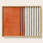 Minimalist Burnt Orange Black Vertical Lines Serving Tray Gallery Image 1