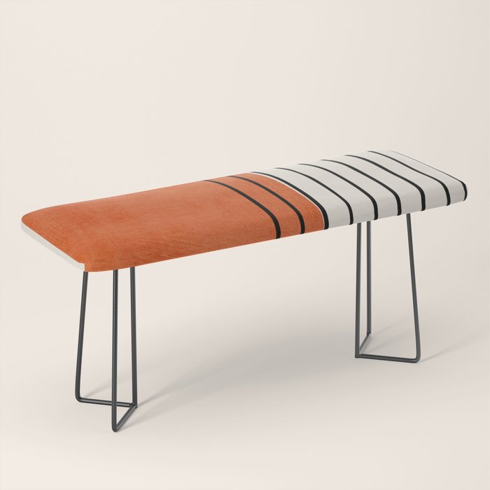 Minimalist Burnt Orange Black Vertical Lines Bench Gallery Image 1