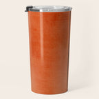 Minimalist Burnt Orange Black Vertical Lines Travel Mug Gallery Image 3