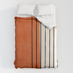 Minimalist Burnt Orange Black Vertical Lines Duvet Cover Gallery Image 6