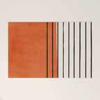 Minimalist Burnt Orange Black Vertical Lines Welcome Mat Gallery Image 1
