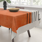 Minimalist Burnt Orange Black Vertical Lines Tablecloth Gallery Image 3