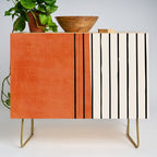 Minimalist Burnt Orange Black Vertical Lines Credenza Gallery Image 1