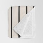 Minimalist Burnt Orange Black Vertical Lines Throw Blanket Gallery Image 3