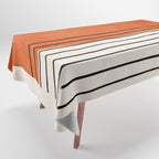 Minimalist Burnt Orange Black Vertical Lines Tablecloth Gallery Image 1