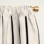 Minimalist Burnt Orange Black Vertical Lines Window Curtain Gallery Image 2