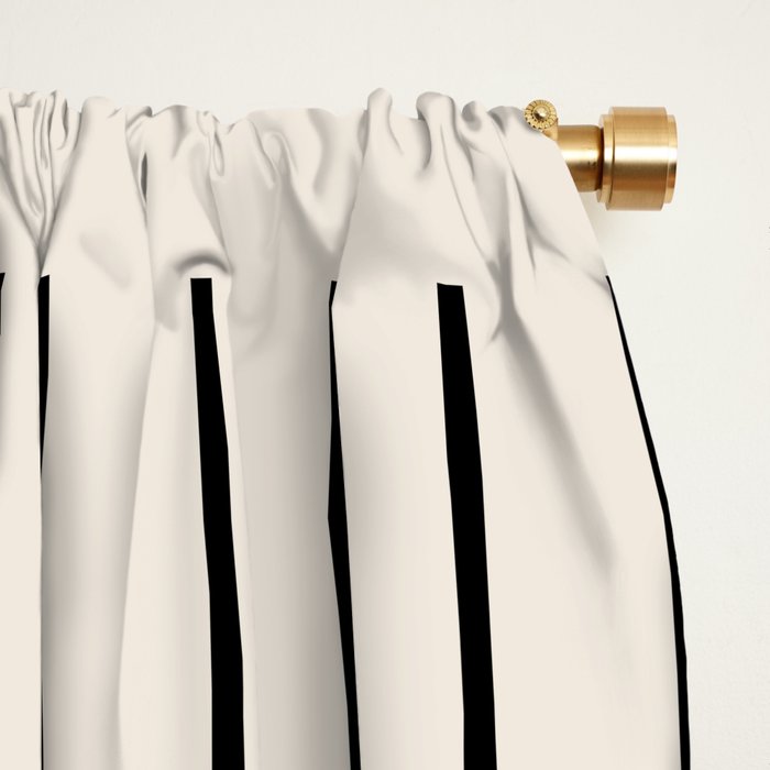 Minimalist Burnt Orange Black Vertical Lines Window Curtain Gallery Image 2