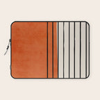 Minimalist Burnt Orange Black Vertical Lines Laptop Sleeve Gallery Image 1