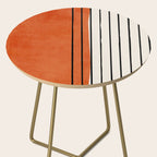 Minimalist Burnt Orange Black Vertical Lines Side Table Gallery Image 2