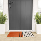 Minimalist Burnt Orange Black Vertical Lines Welcome Mat Gallery Image 3