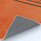 Minimalist Burnt Orange Black Vertical Lines Rug Gallery Image 4