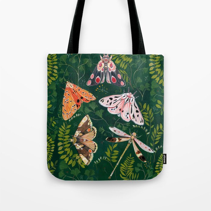 Moths and dragonfly Tote Bag Gallery Image 1