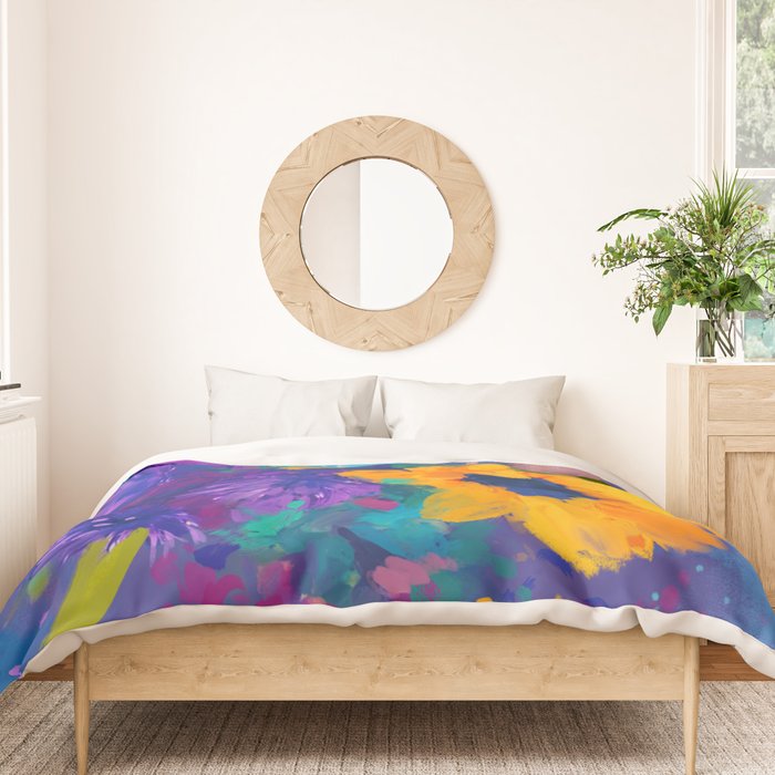 Bouquet In Blue Duvet Cover Gallery Image 3