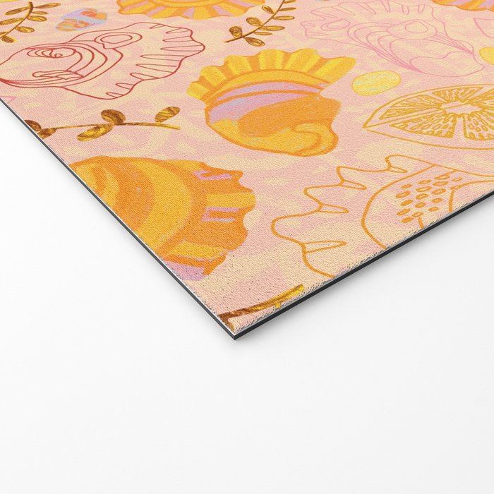 Coastal Oysters on the Beach in Lemon Orange & Peach Welcome Mat Gallery Image 2