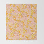 Coastal Oysters on the Beach in Lemon Orange & Peach Throw Blanket Gallery Image 2