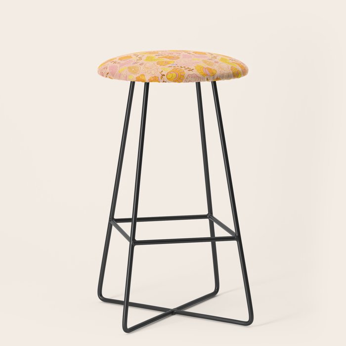 Coastal Oysters on the Beach in Lemon Orange & Peach Stool Gallery Image 1