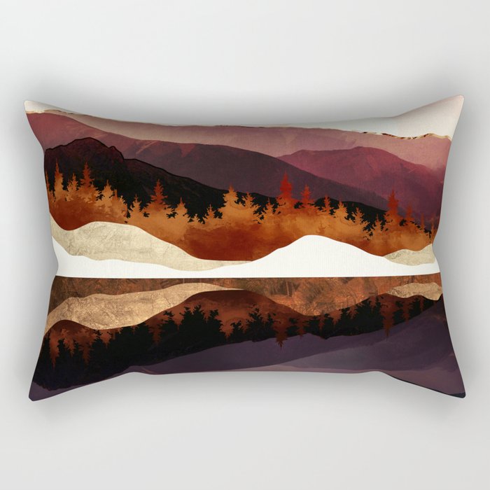 Rose Mountain Reflection Rectangular Pillow Gallery Image 1
