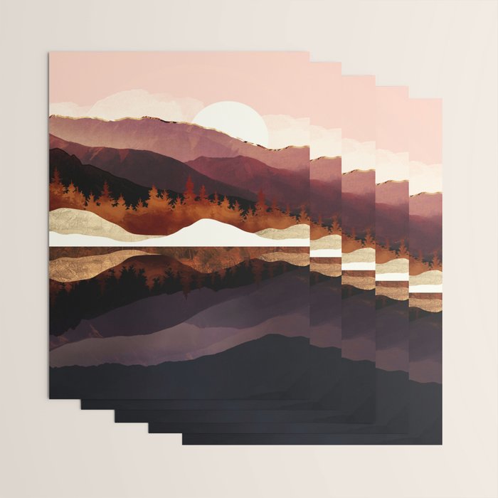 Rose Mountain Reflection Wrapping Paper Gallery Image 3