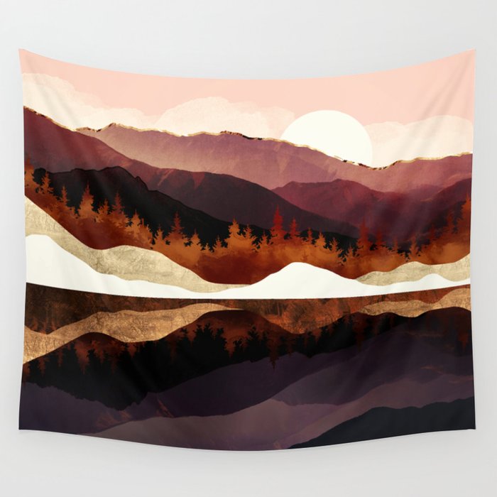 Rose Mountain Reflection Wall Tapestry Gallery Image 4