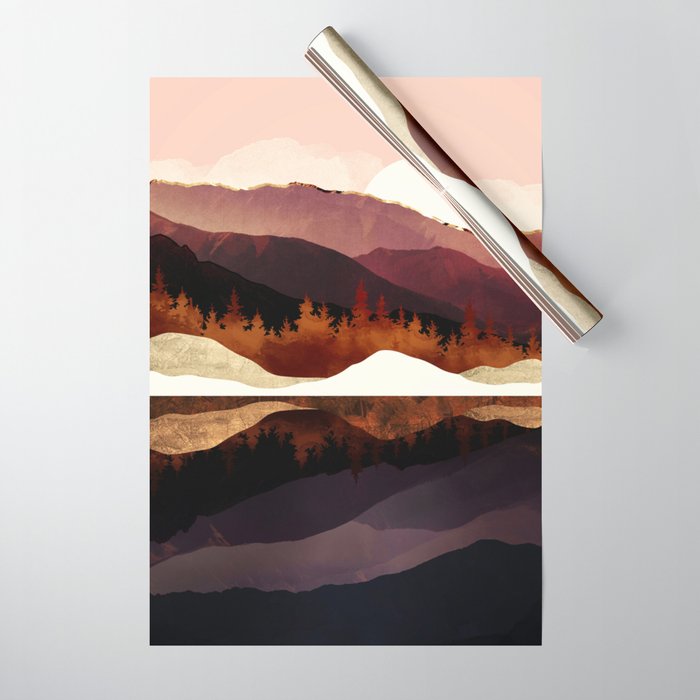 Rose Mountain Reflection Wrapping Paper Gallery Image 1