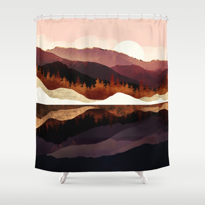 Rose Mountain Reflection Shower Curtain Gallery Image 1