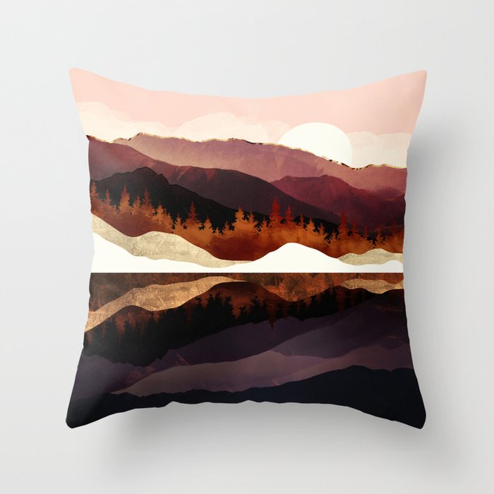 Rose Mountain Reflection Throw Pillow Gallery Image 6