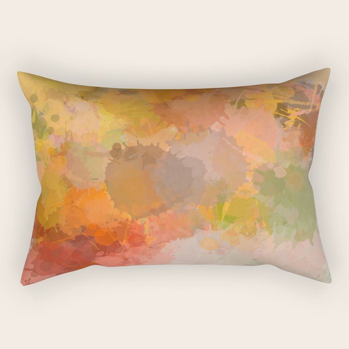 Modern contemporary Yellow Orange Abstract Rectangular Pillow Gallery Image 2