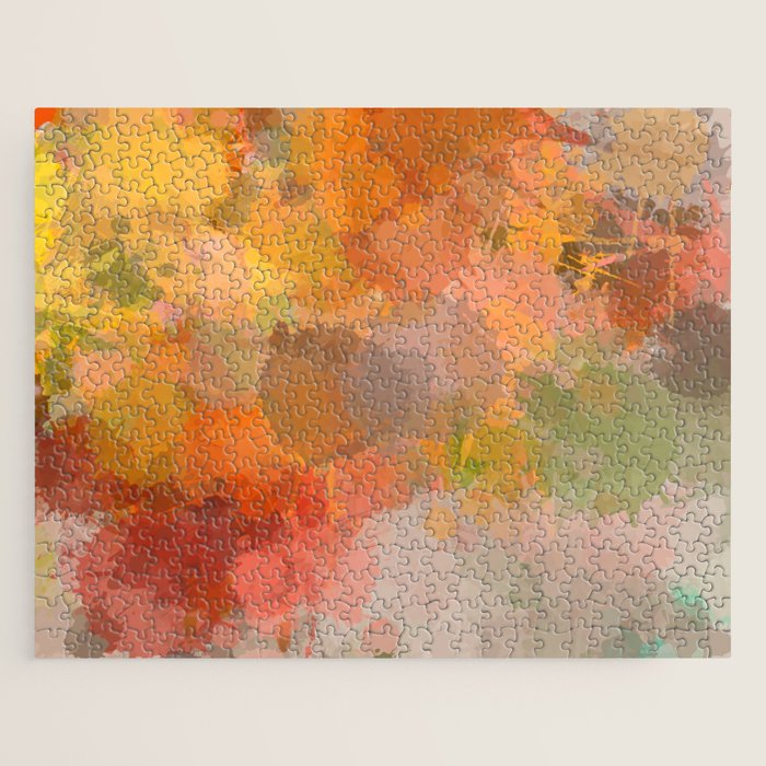 Modern contemporary Yellow Orange Abstract Jigsaw Puzzle Gallery Image 1