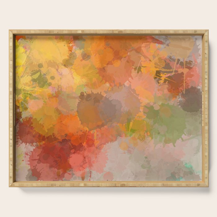 Modern contemporary Yellow Orange Abstract Serving Tray Gallery Image 1