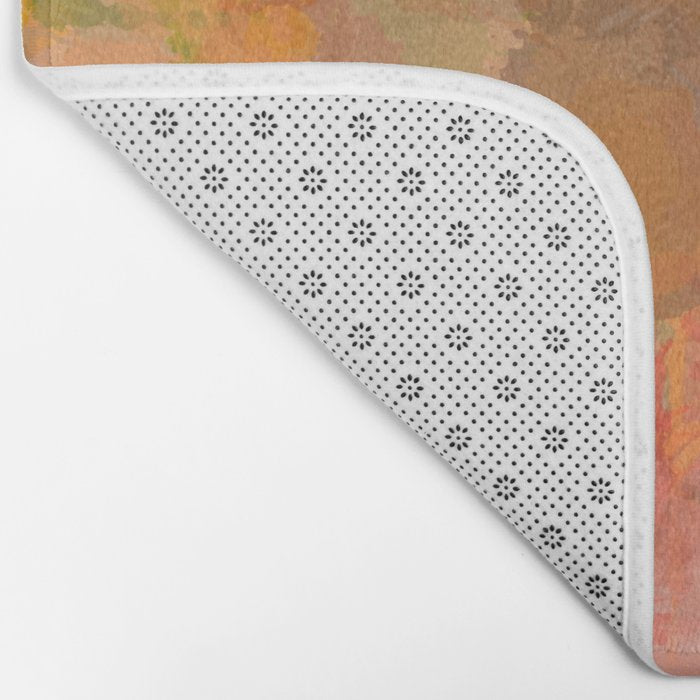 Modern contemporary Yellow Orange Abstract Bath Mat Gallery Image 2