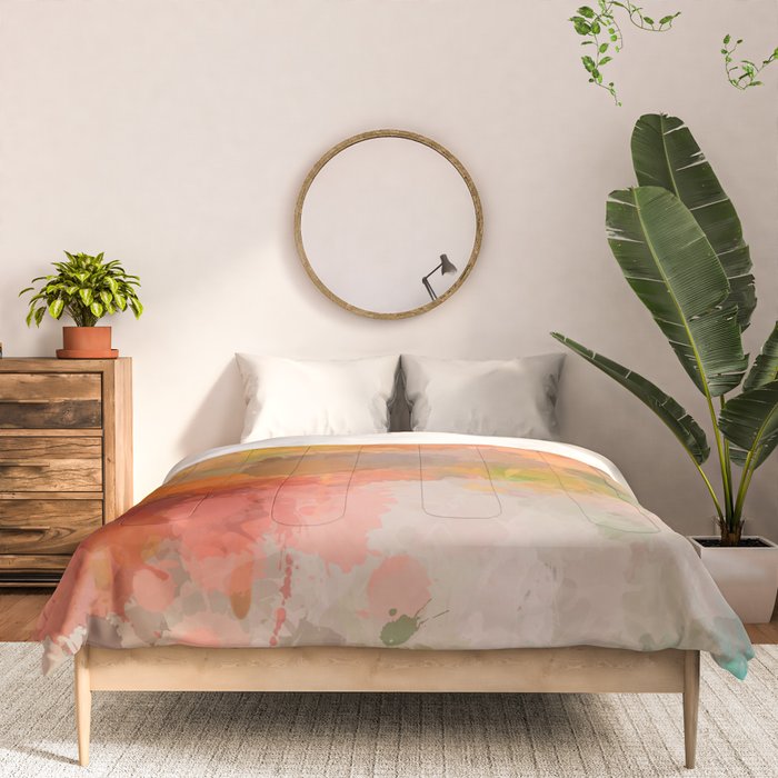 Modern contemporary Yellow Orange Abstract Comforter Gallery Image 3